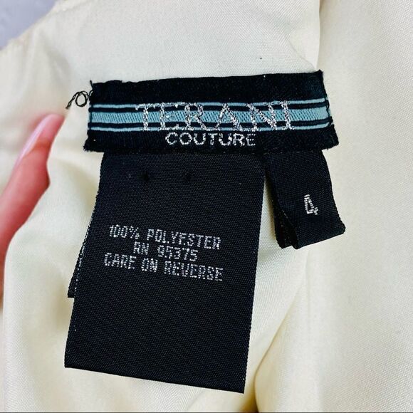 Terani Couture Ruched Champagne Cocktail Prom Dress 4 - Picture 10 of 11